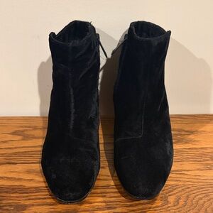 Joie Fenella Black Velvet Ankle Boots Size 6.5